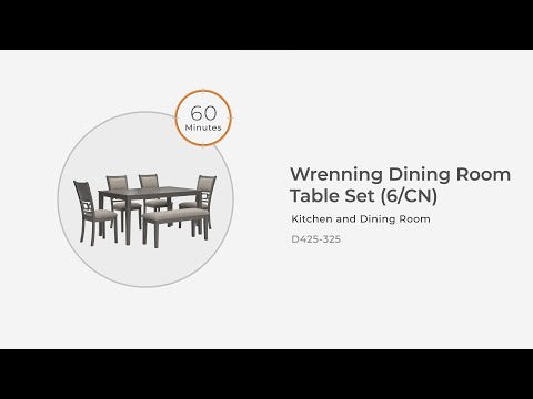 Wrenning - Gray - Dining Room Table Set (Set of 6)