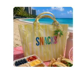 SNACKS STRIPED TOTE