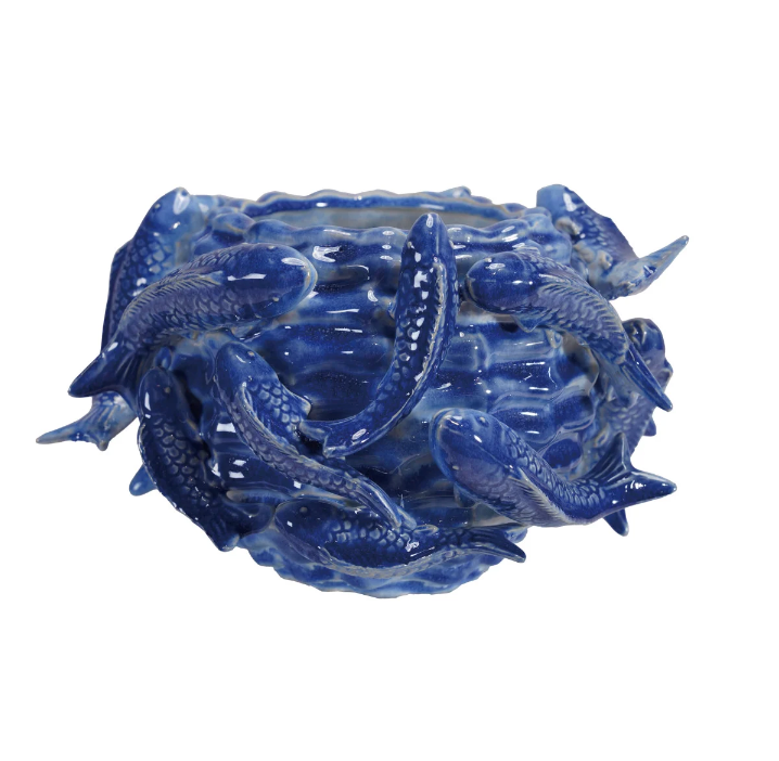 STONEWARE PLANTERN W/3D FISH