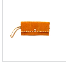 ChiChi Straw Clutch Wristlet Bag: Saffron