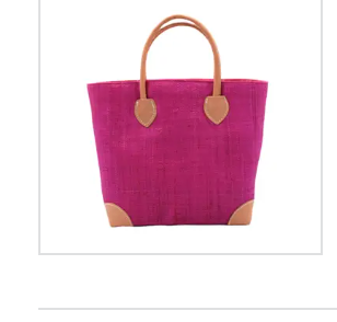 Augustine Straw Basket Bag - Three Sizes: Fuschia / Large