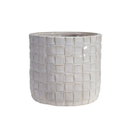 STONEWARE WOVEN PLANTER - CREAM