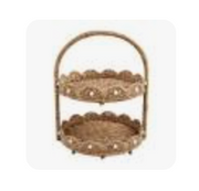 SCALLOPED WOVEN TIER SERVER