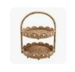 SCALLOPED WOVEN TIER SERVER