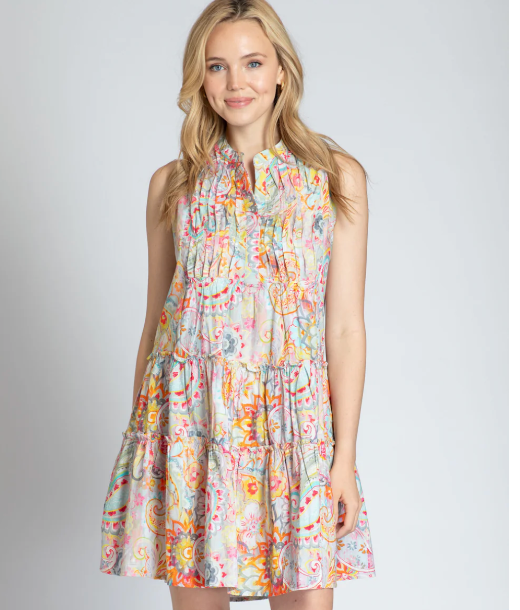 SLEEVELESS DRESS W/ PIN TUCK