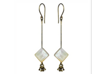 MOP & TASSEL  EARRING - DIAMOND