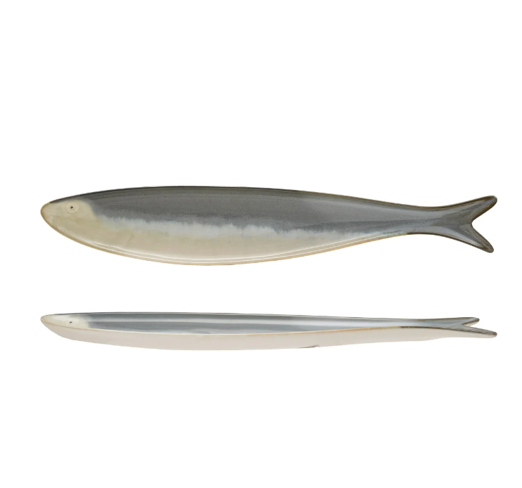 STONEWARE SARDINE SHAPED DISH