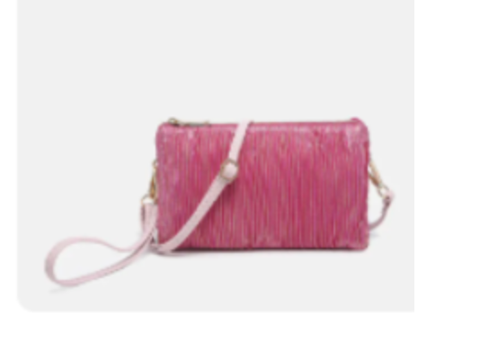 RILEY SHIMMER STRIPE CROSSBODY PK