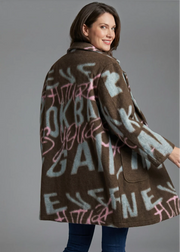 BROWN ALPHABET COAT