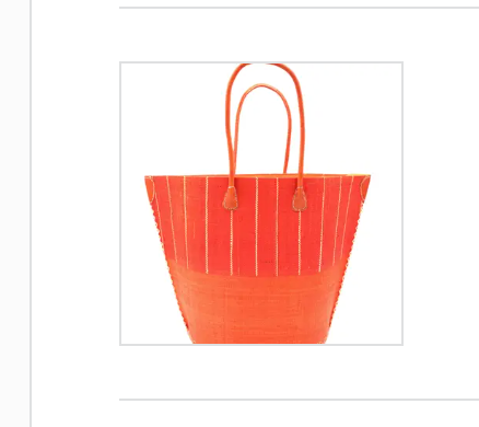 Santa Cruz Two Tone Pinstripes Large Straw Tote Bag: Coral