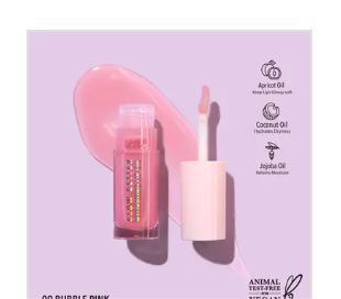 Glow Getter Hydrating Lip Oil (009, BUBBLE PINK)