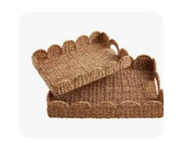 SCALLOP WOVEN TRAY - LG