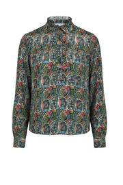 RUFFLE HALF PLACKET BLOUSE