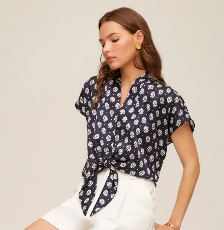 MARIA TIE FRONT TOP
