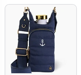 Navy Canvas HydroBag with Anchor Embroidery
