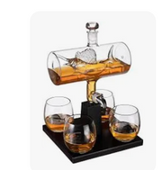 SAILFISH WHISKEY DECANTER W/GLASSES