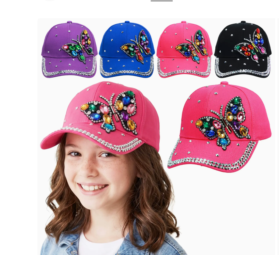 KIDS BUTTERFLY BLING CAP