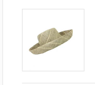 Sun Hats: Pinstripe Packable 5" & 7" Brim Raffia Straw: 7" Brim / Grey Pinstripes