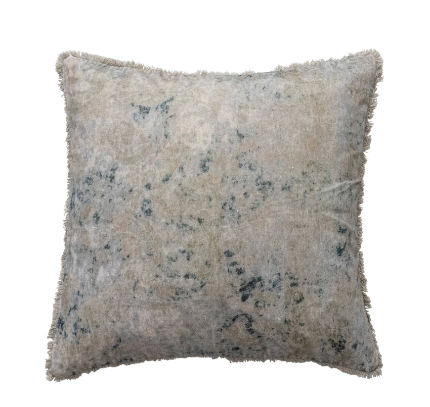 VELVET PILLOW W/FRINGE