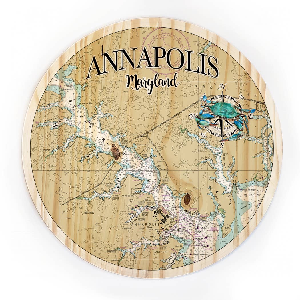 18" Wood Circle Map- Custom Location