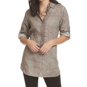 Gray Vintage Button Front Tunic w/Belt