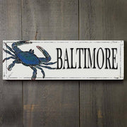 S3456 (S95) - Blue Crab Sign With Black Text