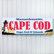 S533- Cape Cod License Plate Sign With Red Text