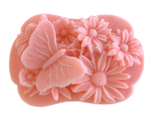 3D Butterfly and Flowers Bar of Soap