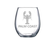Custom Coastal Wine Glass - Lobster