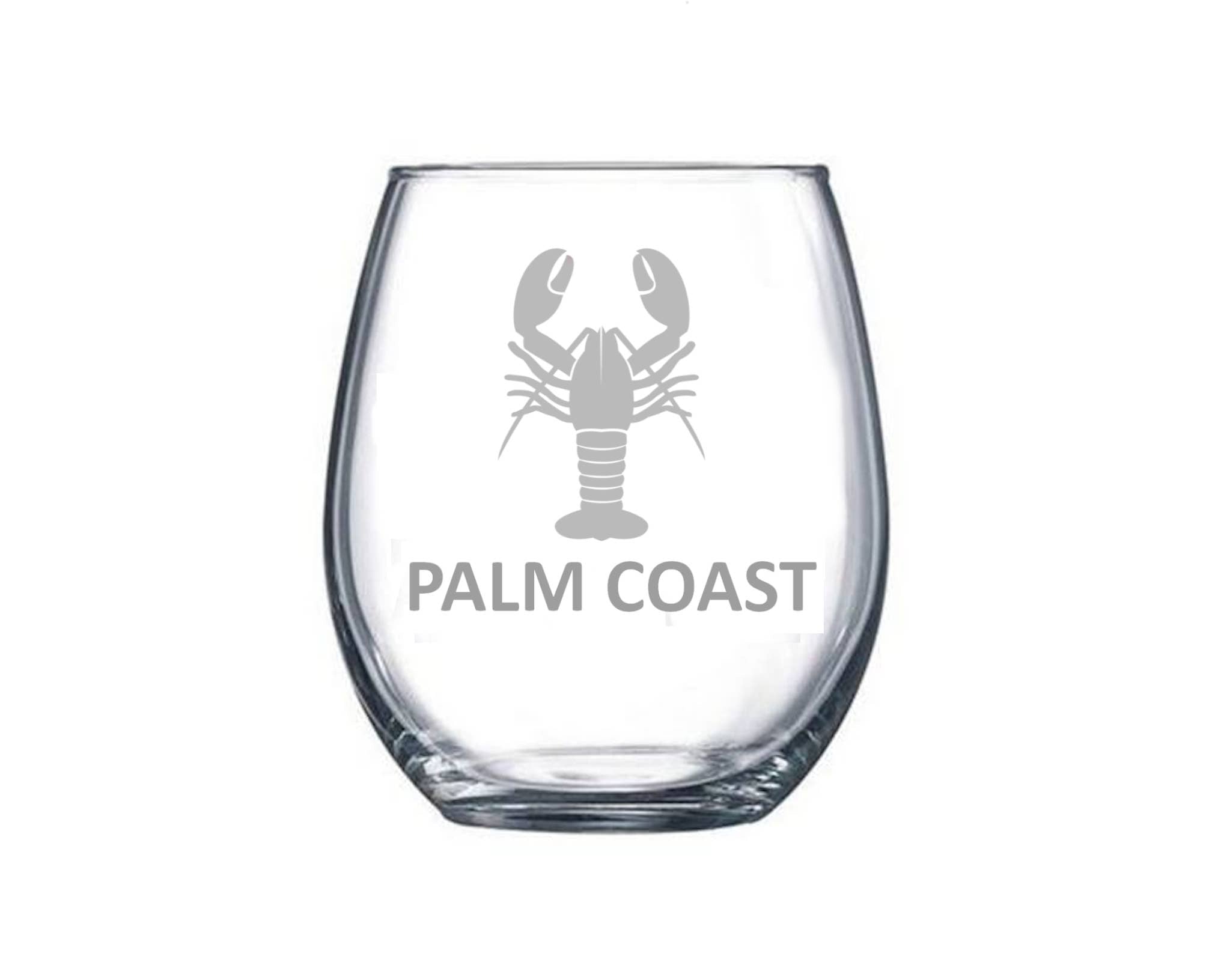 Custom Coastal Wine Glass - Lobster