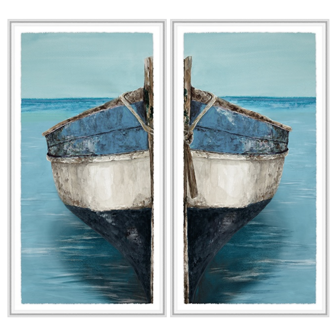 MEDITERRANEAN BOATS IV & V 24X48  2 PIECE SET W / FRAME