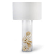 GLASS CYLINDER SEASHELL LAMP