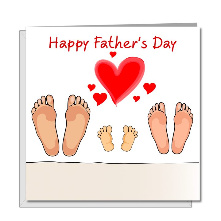 Father's Day Card for new Dad/ partner from new baby from Mom Mum Mummy hand drawn happy daddy papa