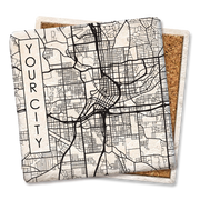 Custom city street map coaster