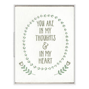 In Thoughts & Heart - Sympathy card