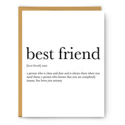 Best Friend Definition - Love & Friendship Card