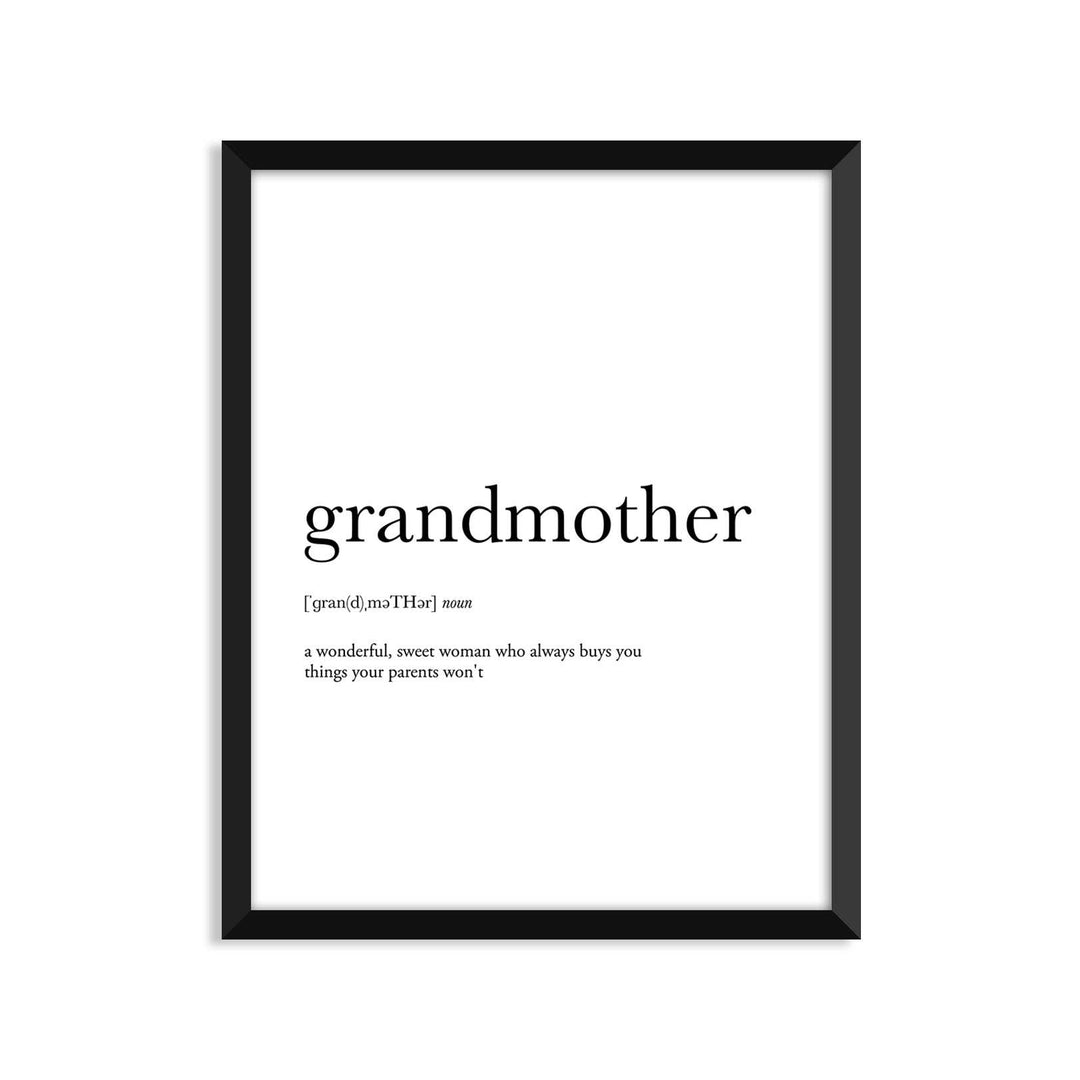 Grandmother Definition - Mother's Day Art Print