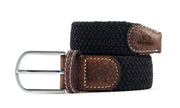 Black Licorice elastic woven belt - Best seller!: Size 1 - 33"/39"