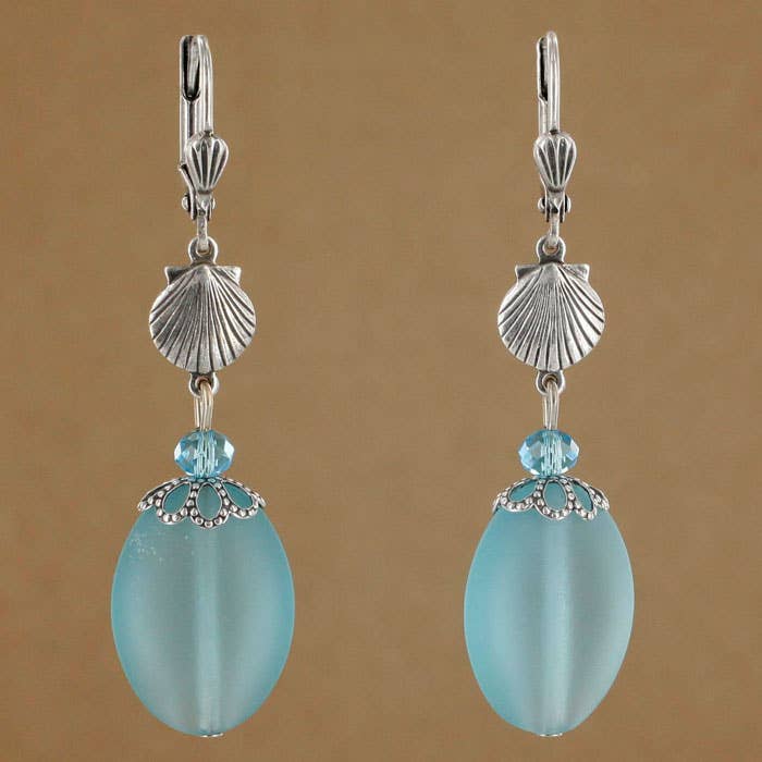 Sea Glass Scallop Earring 1746-SP