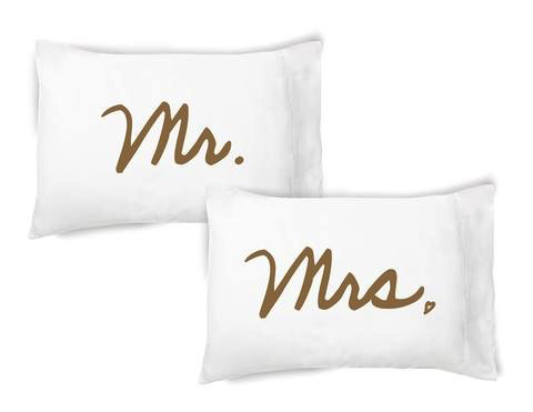 MR MRS PILLOW CASE SET KING
