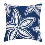 Starfish Navy Printed Indoor/Outdoor Pillow by Kate Nelligan