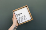 Mom Definition Wood Sign