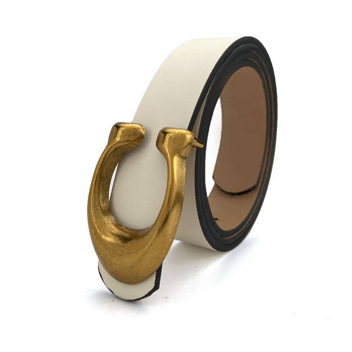 WOMEN FASHION RETRO U-BUCKLE BELT_CWABE0136: White / (OS) 1