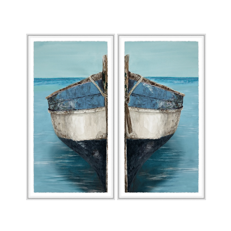 MEDITERRANEAN BOATS IV & V 24X48  2 PIECE SET W / FRAME
