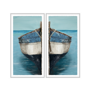 MEDITERRANEAN BOATS IV & V 24X48  2 PIECE SET W / FRAME