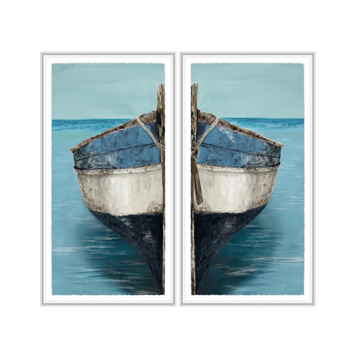 MEDITERRANEAN BOATS IV & V 24X48  2 PIECE SET W / FRAME