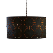 36” RUSTY TIN PUNCHED LIGHT FIXTURE
