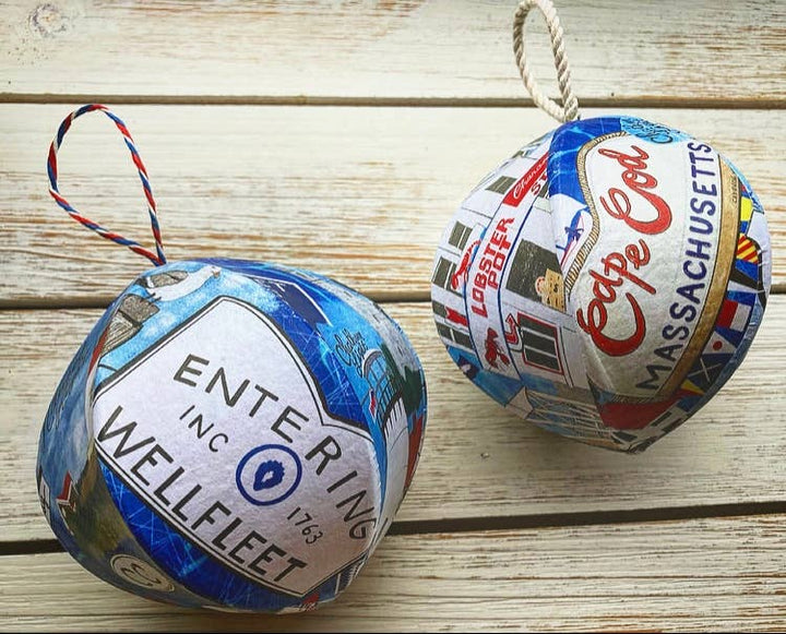 Hand-Drawn Cape Cod Handmade Mini-Globe- Custom Town Sign
