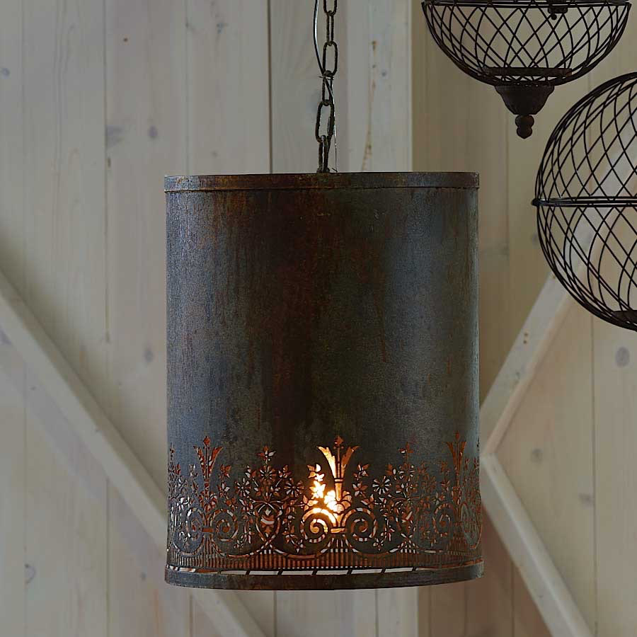 20” RUSTY TIN PUNCHED LIGHT