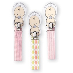 GIRL GINGHAM SEERSUCKER ARGYLE PACIFIER CLIPS